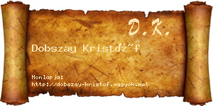 Dobszay Kristóf névjegykártya