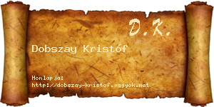 Dobszay Kristóf névjegykártya