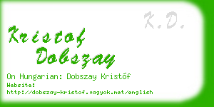 kristof dobszay business card