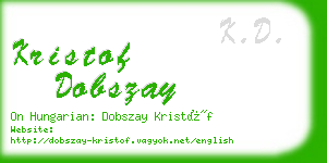 kristof dobszay business card